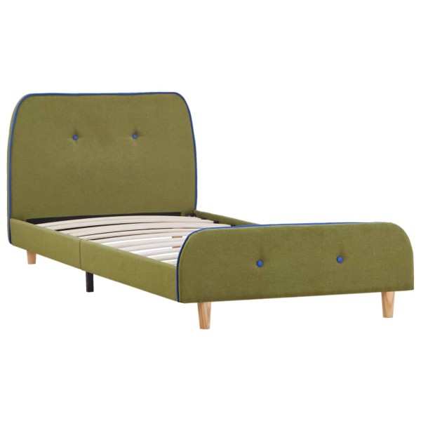 Estructura de cama de tela verde 90x200 cm