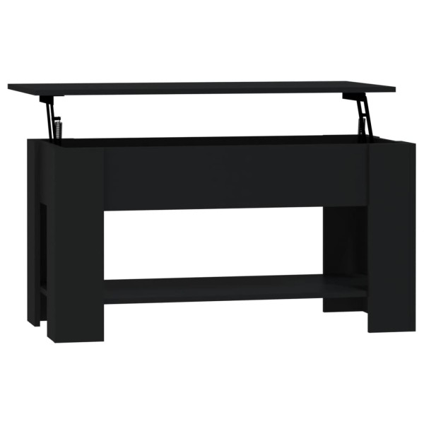 Mesa de centro madera contrachapada negro 101x49x52 cm