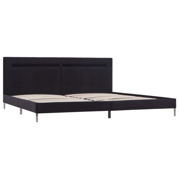 Estructura de cama con LED tela negro 180x200 cm