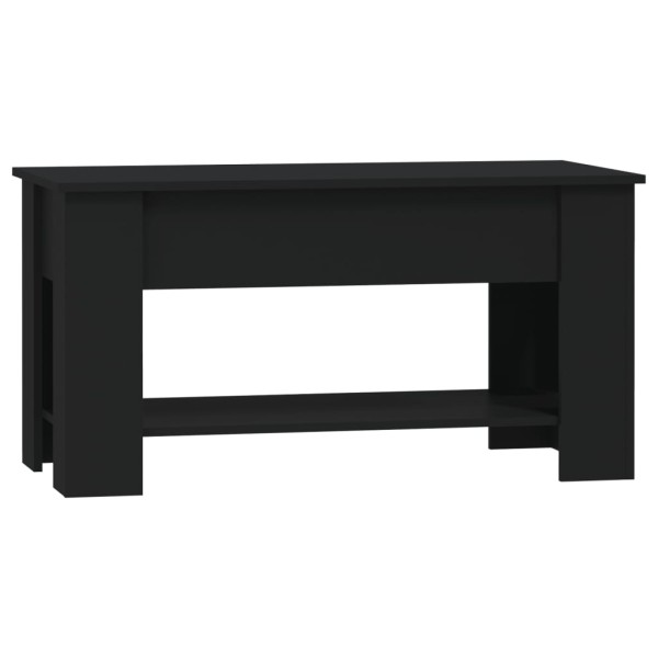 Mesa de centro madera contrachapada negro 101x49x52 cm