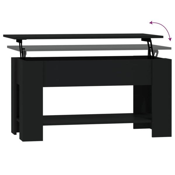 Mesa de centro madera contrachapada negro 101x49x52 cm