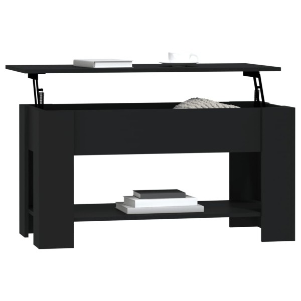 Mesa de centro madera contrachapada negro 101x49x52 cm