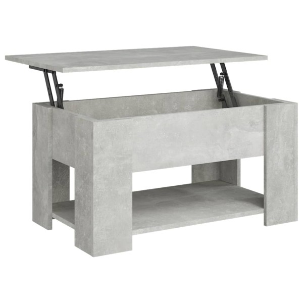 Mesa de centro madera contrachapada gris hormigón 79x49x41 cm