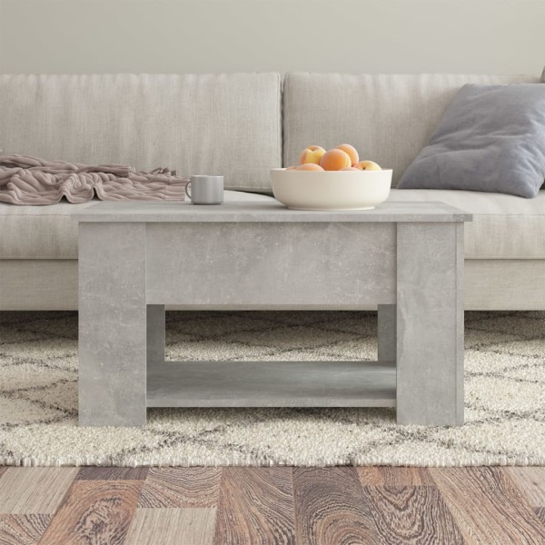 Mesa de centro madera contrachapada gris hormigón 79x49x41 cm