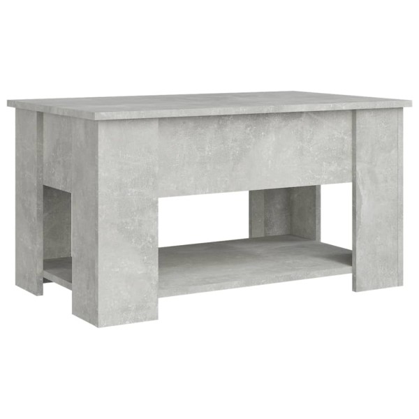 Mesa de centro madera contrachapada gris hormigón 79x49x41 cm