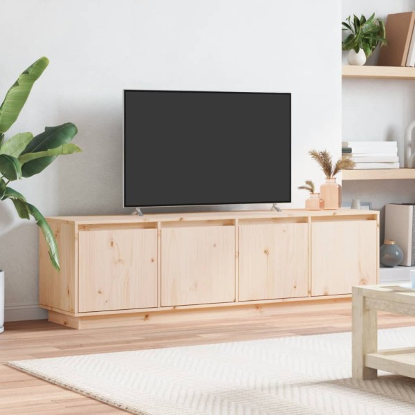 Mueble de TV de madera maciza de pino 156x37x45 cm