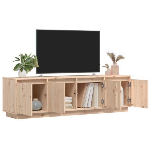 Mueble de TV de madera maciza de pino 156x37x45 cm