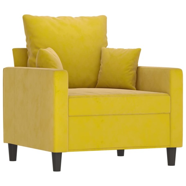 Sillón de terciopelo amarillo 60 cm