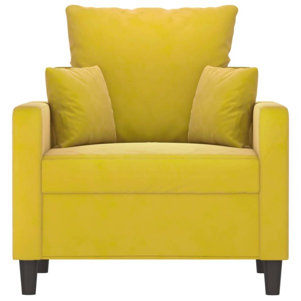 Sillón de terciopelo amarillo 60 cm