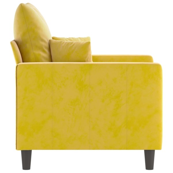 Sillón de terciopelo amarillo 60 cm