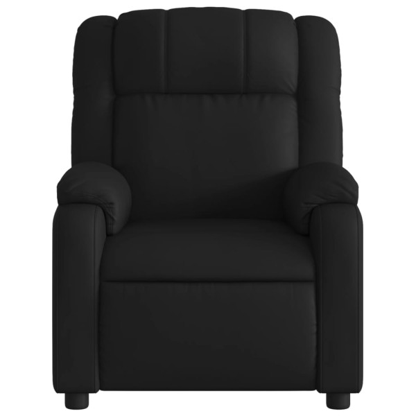 Sillón reclinable eléctrico de cuero sintético negro