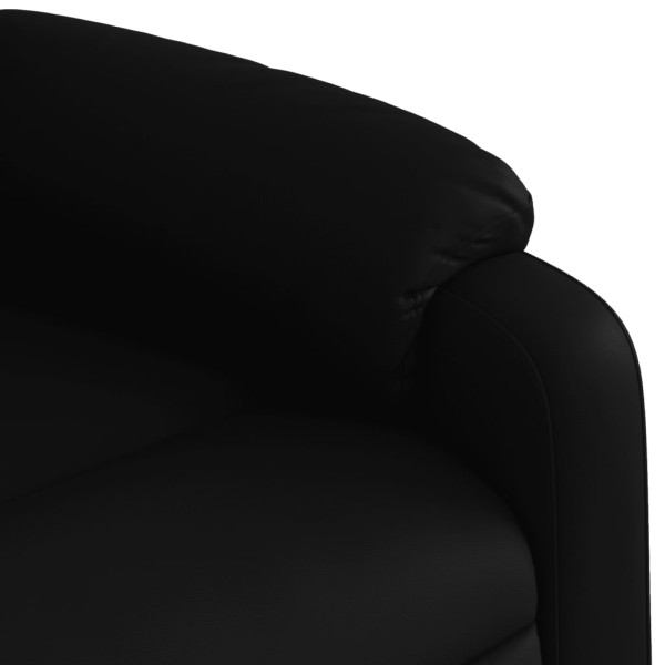 Sillón reclinable eléctrico de cuero sintético negro