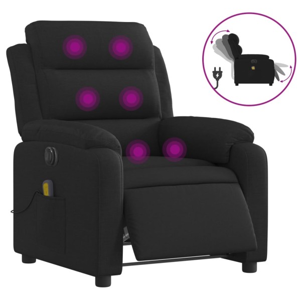 Sillón reclinable de masaje eléctrico tela negro