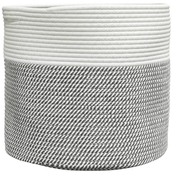 Cesta de almacenaje algodón gris y blanco Ø40x35 cm