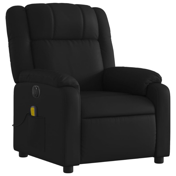 Sillón de masaje reclinable eléctrico cuero sintético negro