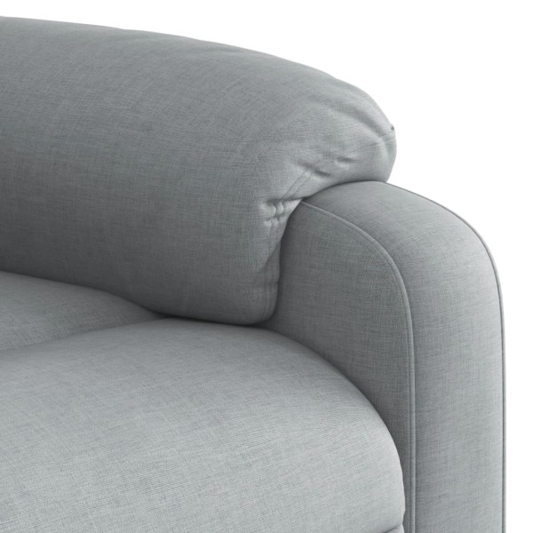 Sillón eléctrico reclinable elevable de tela gris claro