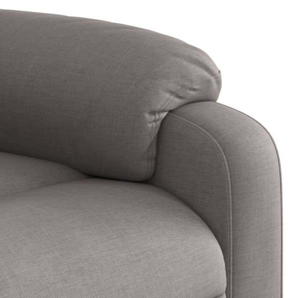 Sillón eléctrico reclinable elevable de tela gris taupe