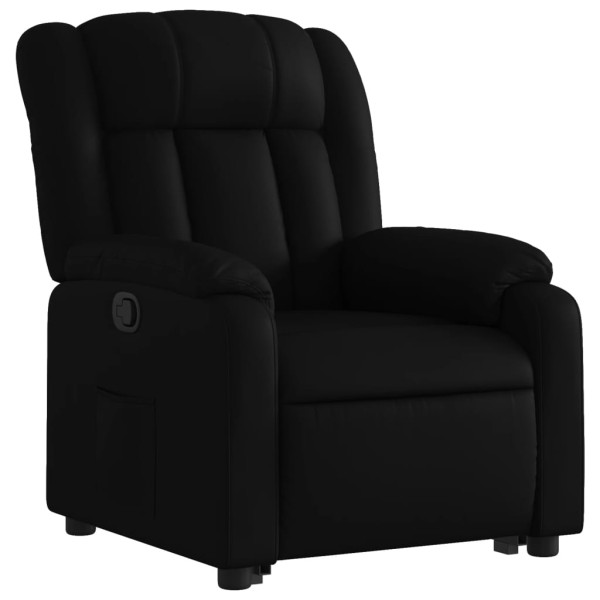 Sillón reclinable elevable cuero artificial negro