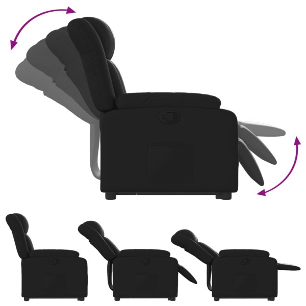 Sillón reclinable elevable cuero artificial negro