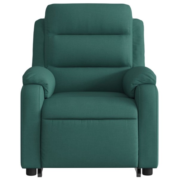 Sillón eléctrico reclinable elevable de tela verde oscuro