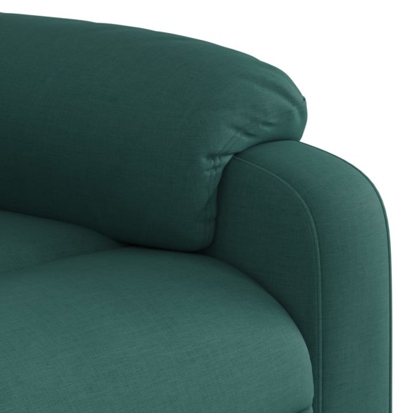 Sillón eléctrico reclinable elevable de tela verde oscuro