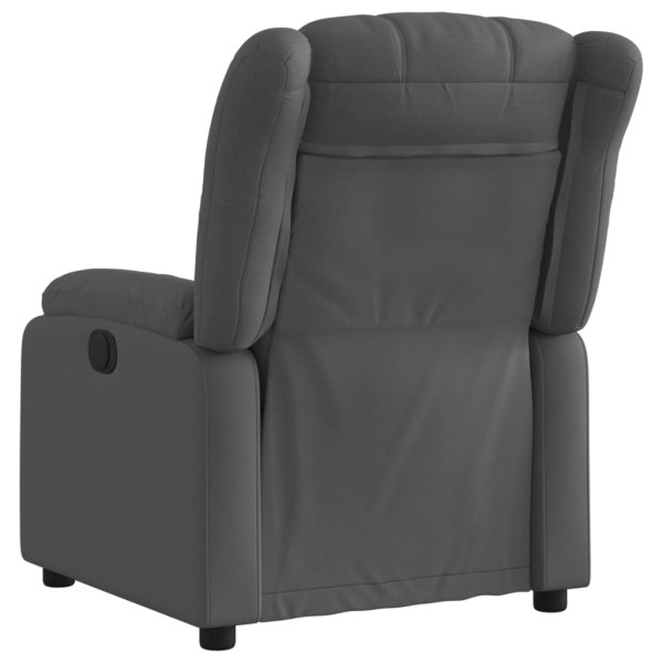 Sillón reclinable eléctrico de tela gris oscuro