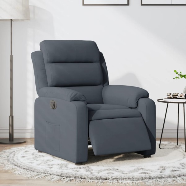 Sillón reclinable eléctrico de terciopelo gris oscuro