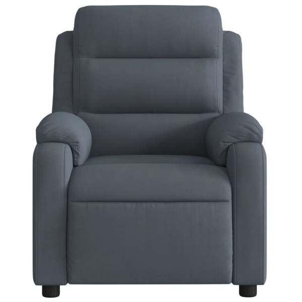 Sillón reclinable eléctrico de terciopelo gris oscuro