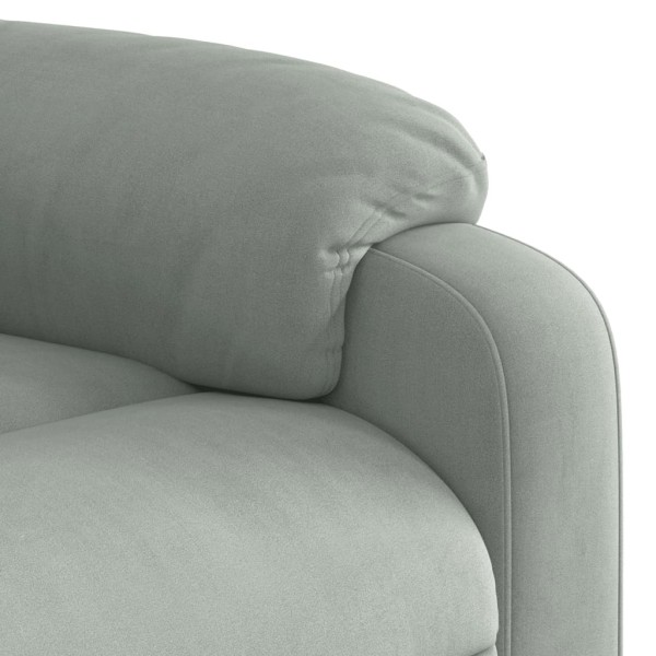 Sillón reclinable de masaje elevable terciopelo gris claro