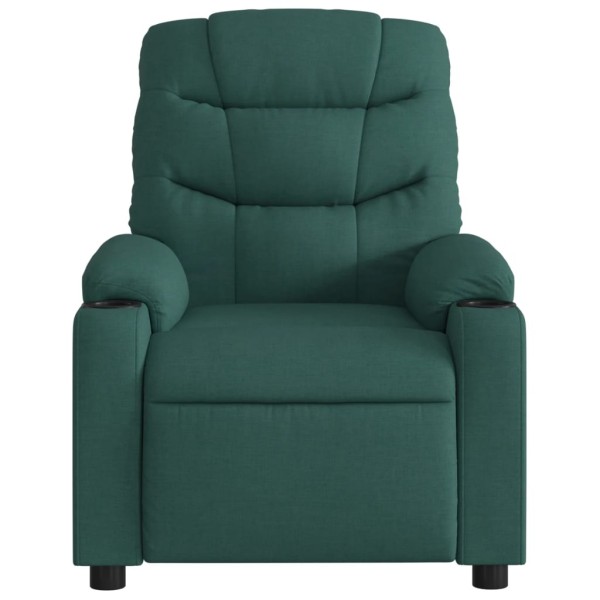 Sillón reclinable eléctrico tela verde oscuro