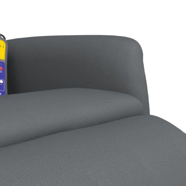 Sillón reclinable de masaje con reposapiés cuero sintético gris