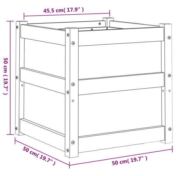 Jardinera madera maciza de abeto Douglas 50x50x50 cm