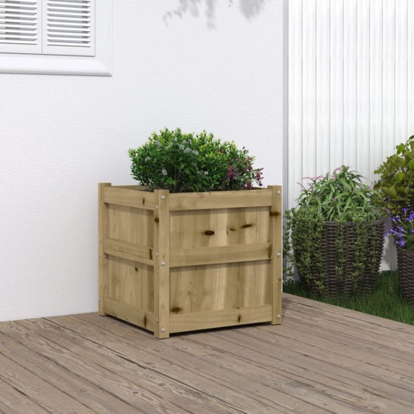 Jardinera madera maciza de pino impregnada 50x50x50 cm