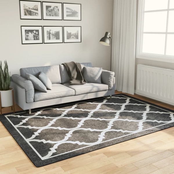 Alfombra lavable antideslizante negro y blanco 160x230 cm