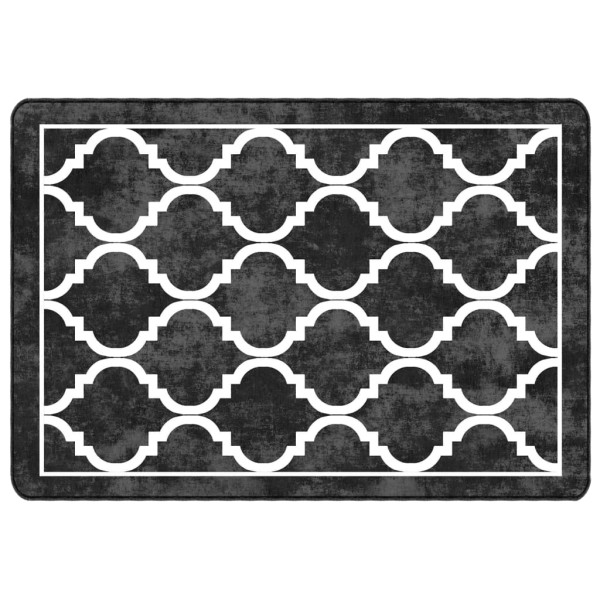 Alfombra lavable antideslizante negro y blanco 160x230 cm