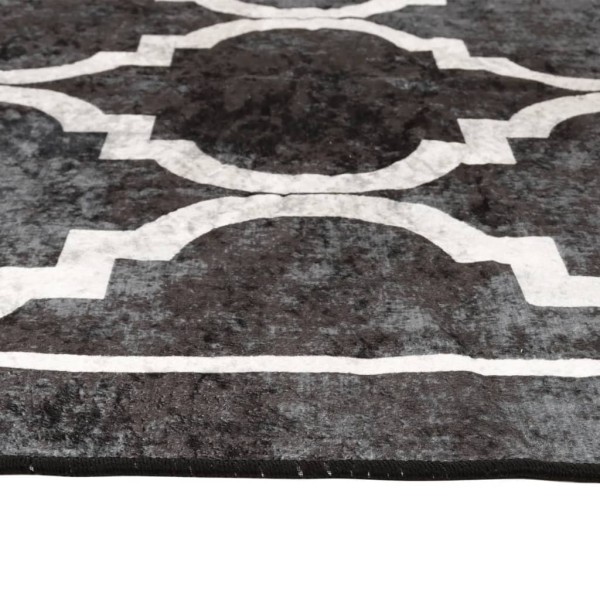 Alfombra lavable antideslizante negro y blanco 160x230 cm