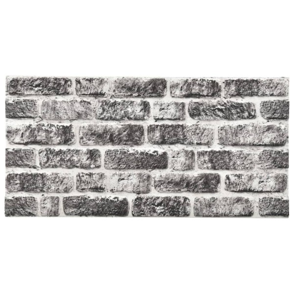 Paneles de pared 3D ladrillo gris oscuro y gris 11 pzas EPS