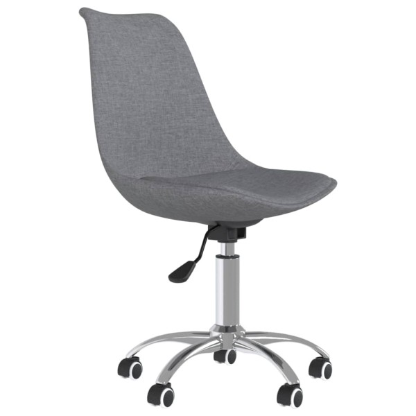 Silla de oficina giratoria de tela gris claro