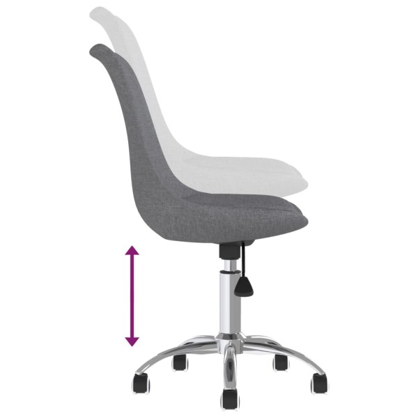 Silla de oficina giratoria de tela gris claro