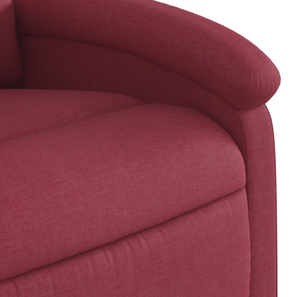 Sillón de masaje elevable eléctrico tela rojo tinto