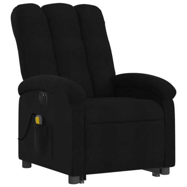 Sillón de masaje eléctrico reclinable elevable tela negro