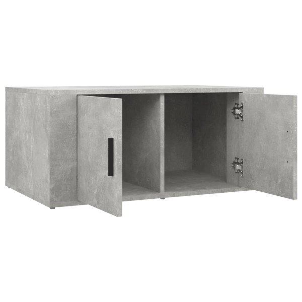 Mesa de centro madera contrachapada gris hormigón 80x50x36 cm