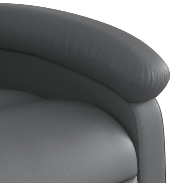 Sillón reclinable elevable eléctrico de cuero sintético gris