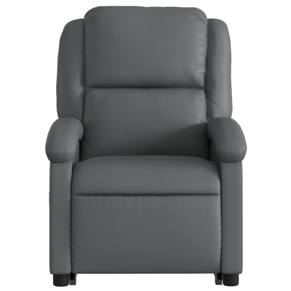 Sillón reclinable elevable cuero artificial gris