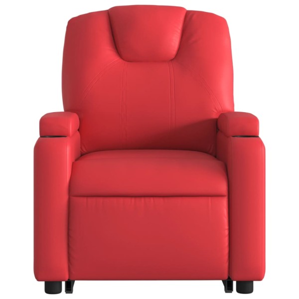 Sillón de majaje elevable eléctrico cuero artificial rojo