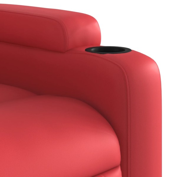 Sillón de majaje elevable eléctrico cuero artificial rojo