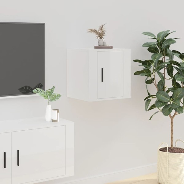 Mueble para TV de pared blanco brillante 40x34,5x40 cm