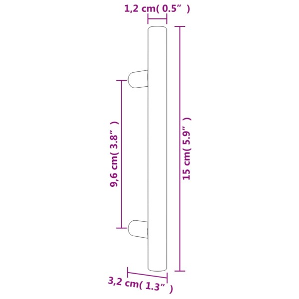 Tiradores para armarios 10 uds acero inoxidable plateado 96 mm