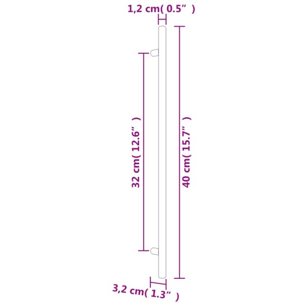 Tiradores para armarios 5 uds acero inoxidable plateado 320 mm