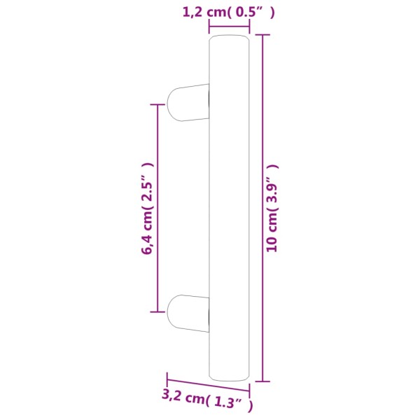 Tiradores para armarios 10 uds acero inoxidable dorado 64 mm